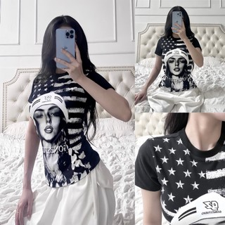 Áo Thun Body Nữ Dáng Croptop Màu Đen In Hình Usa Áo Body Tôn Dáng Hack Eo Bigsize Quỳnh Anh Từ 50kg Đến 100kg  AX9