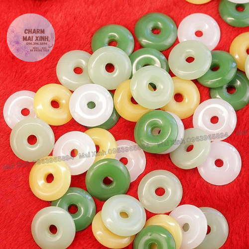 Ngọ.c Bội Đồng Điếu Dẹt Trơn - 5 size - Charm Phụ Kiện Xâu, Phối Vòng Tay, Chuỗi Hạt Phong Thủy May Mắn Nam, Nữ