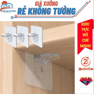 Giá đỡ dán tường trong suốt - miếng dán đỡ kệ treo tường -ke góc chữ l kê ván , sàn chịu lực tốt