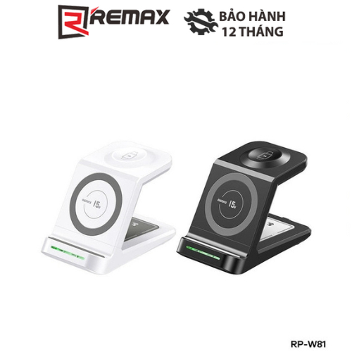 Đế sạc nhanh không dây đa năng 3 in 1 Remax RP-W81 max 23.5W