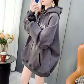 Áo hoodie nữ nam form rộng nỉ bông dày dặn ấm áp mũ to 2 lớp có dây kéo giá rẻ freesize đến 70kg in Marnlela