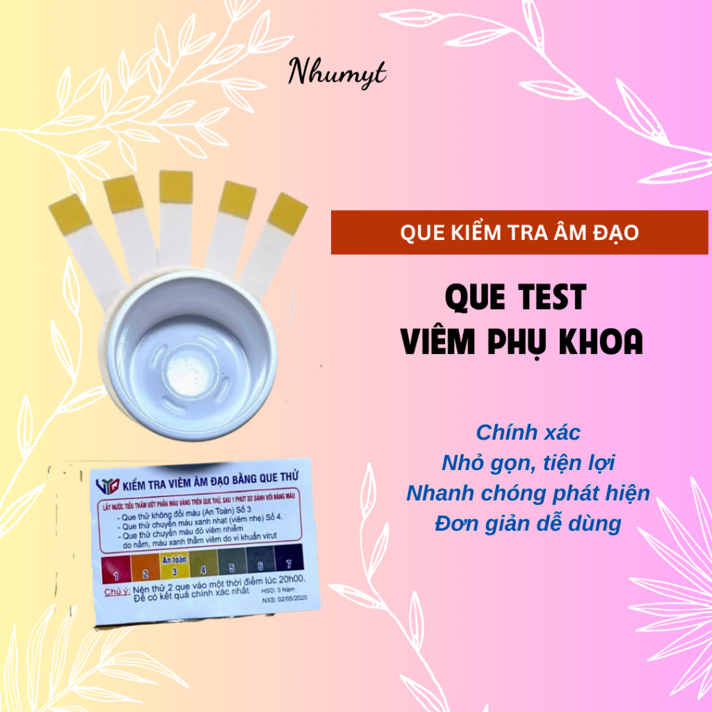 Que Kiểm Tra Viêm Phụ Khoa Nhanh Test Thử Viêm Nhiễm Âm Đạo – Tặng Kèm Cốc [Che tên SP]