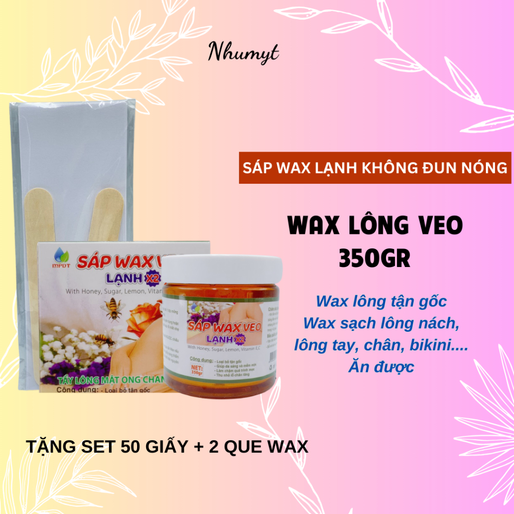 Wax lông Veo 350 gr Tẩy sạch MỌI VÙNG Lông TẶNG 50 giấy wax + 2 que gạt Wax tẩy lông, Kem tẩy lông, Triệt lông Vĩnh viễn