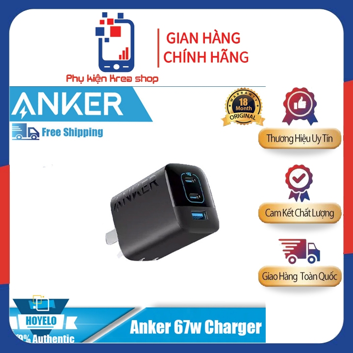 Củ Sạc Nhanh Anker 67W 3 cổng – A2674