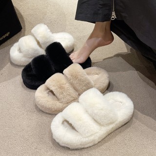 Dép quai ngang nữ 3TDEP, dép lông 2 quai độn đế 4cm, 6cm đi trong nhà, đi ngoài trời