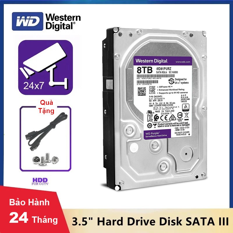 Ổ Cứng HDD 8TB, 6TB, 4TB, 2TB Chuyên dụng Camera giám sát, Máy tính PC - Bảo hành 1 đổi 1 (Lỗi là đổi)