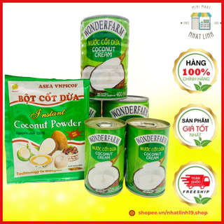 Nước cốt dừa, bột cốt dừa wonderfarm lon 400ml đóng hộp tiện lợi