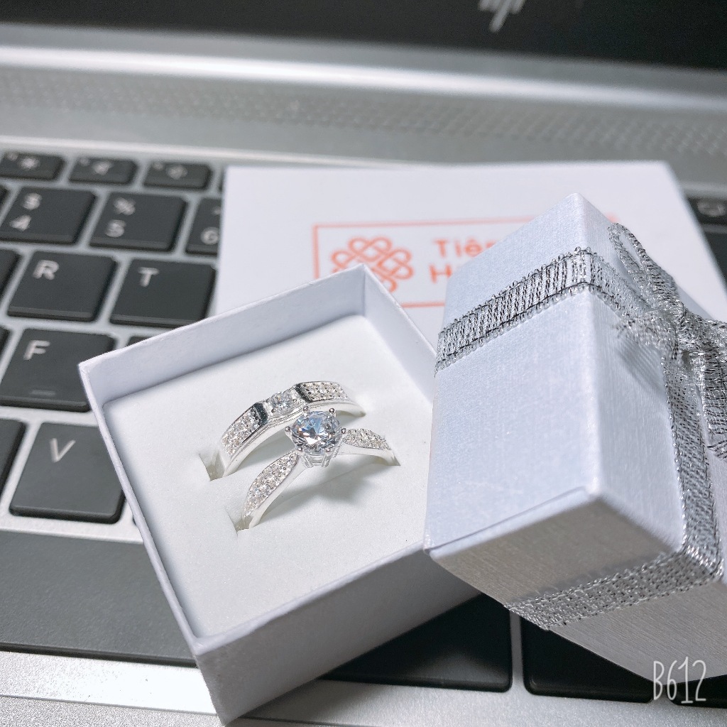 Nhẫn cặp đôi bạc TBHP khắc tên chất liệu bạc 925 bóng sáng - Mã TSJC25