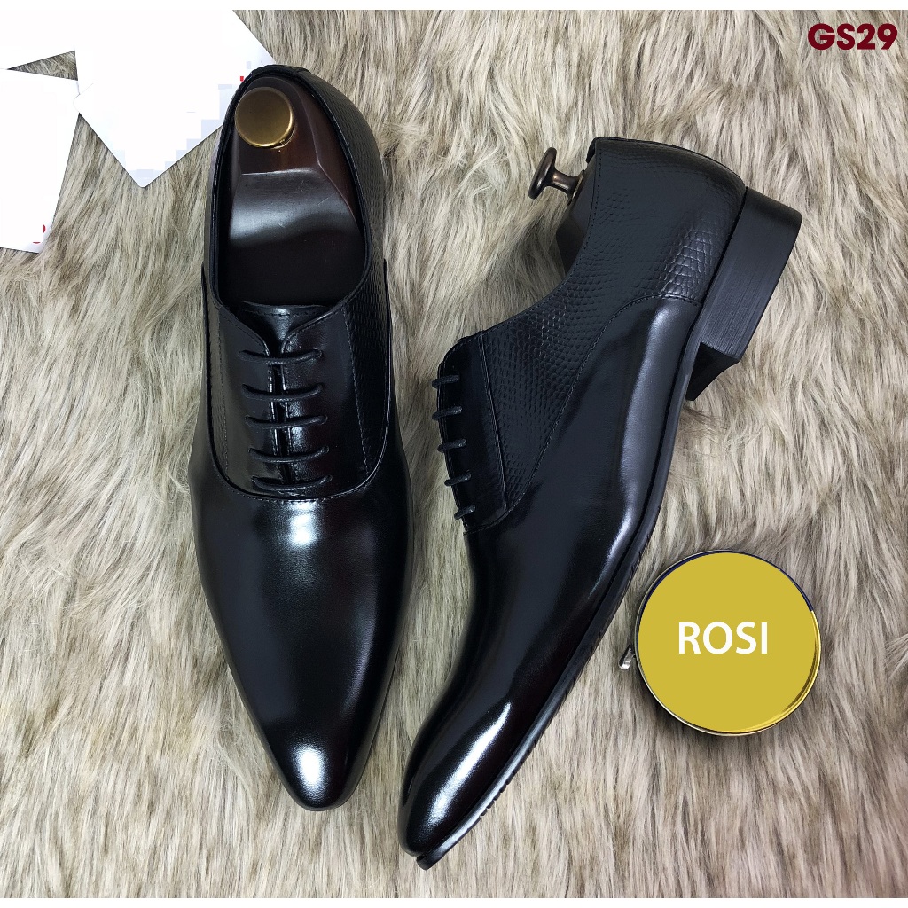 Giày Oxford công sở nam cao cấp GS29 - Chính hãng ROSI da bò màu đen nâu