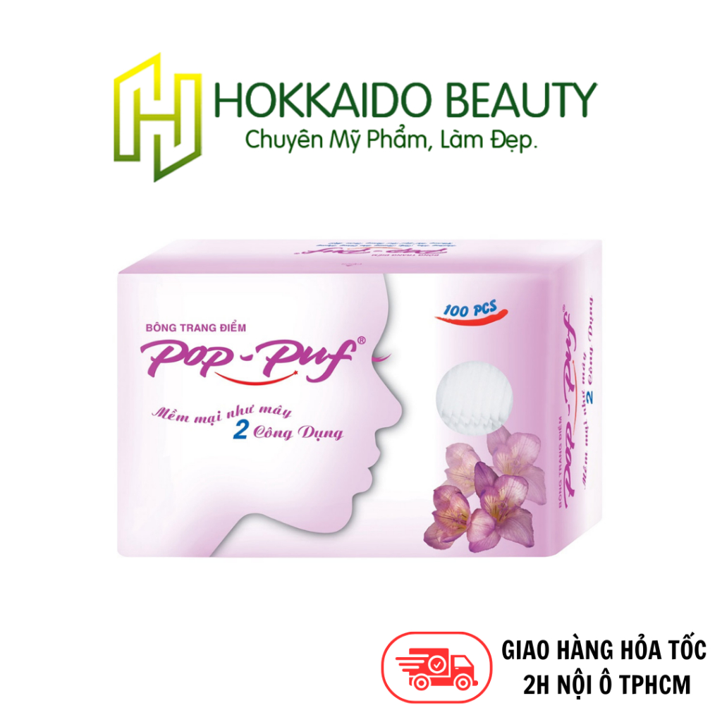 Bông tẩy trang Pop-Puf 100 miếng [Hokkaido Beauty]