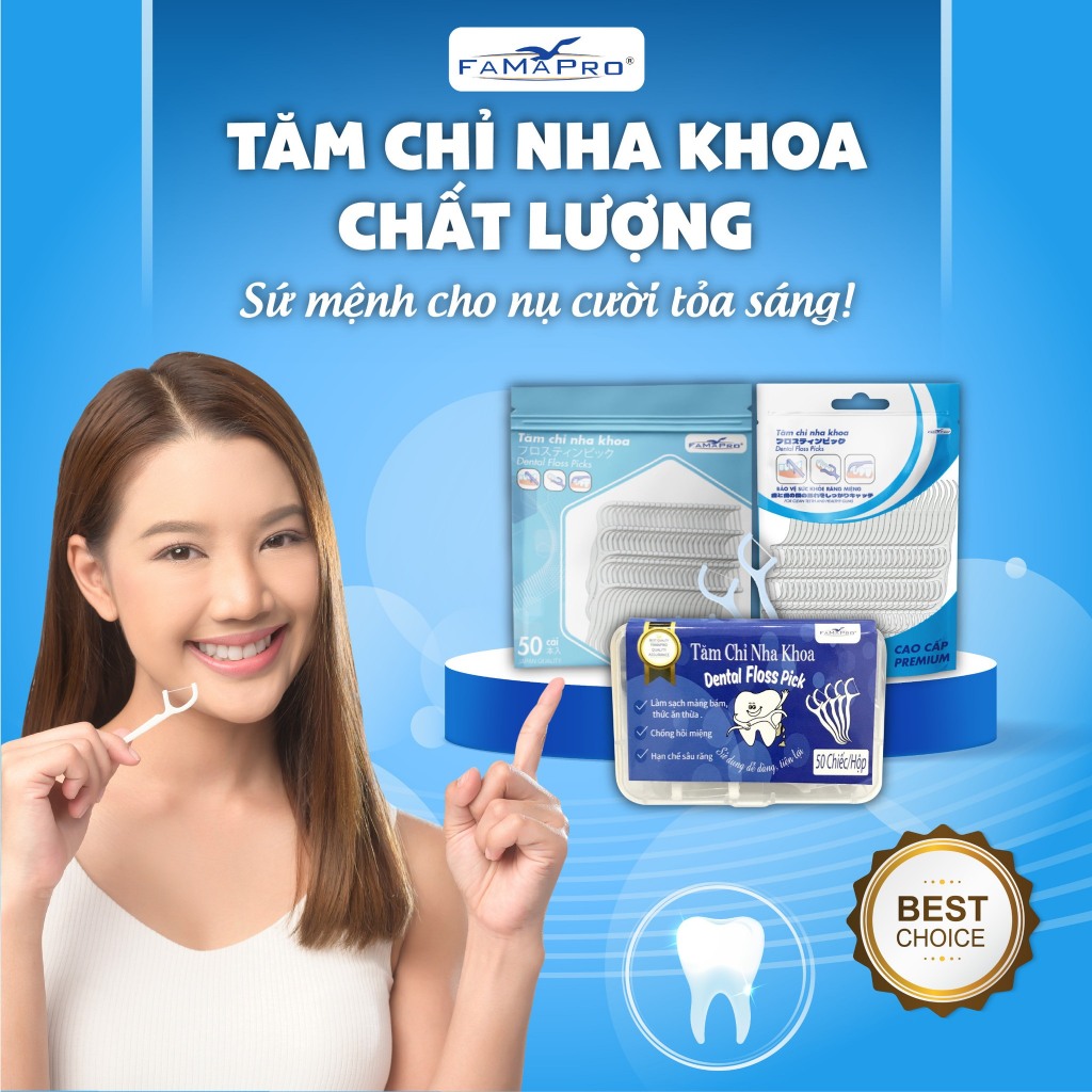 FAMAPRO Tăm chỉ kẽ răng nha khoa Túi 50 cái