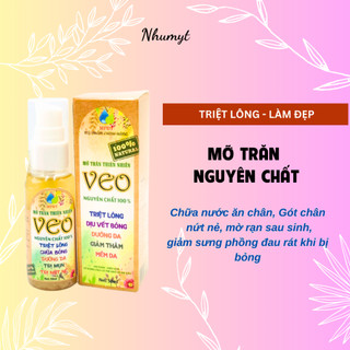 Mỡ trăn mẫu mới Ngân BìnhMỠ TRĂN Veo Nguyên chất TRIỆT LÔNG, HẾT NỨT NẺ, LÀNH BỎNG, DƯỠNG DA, GIẢM MỤN. Mỡ Trăn Nguyên C