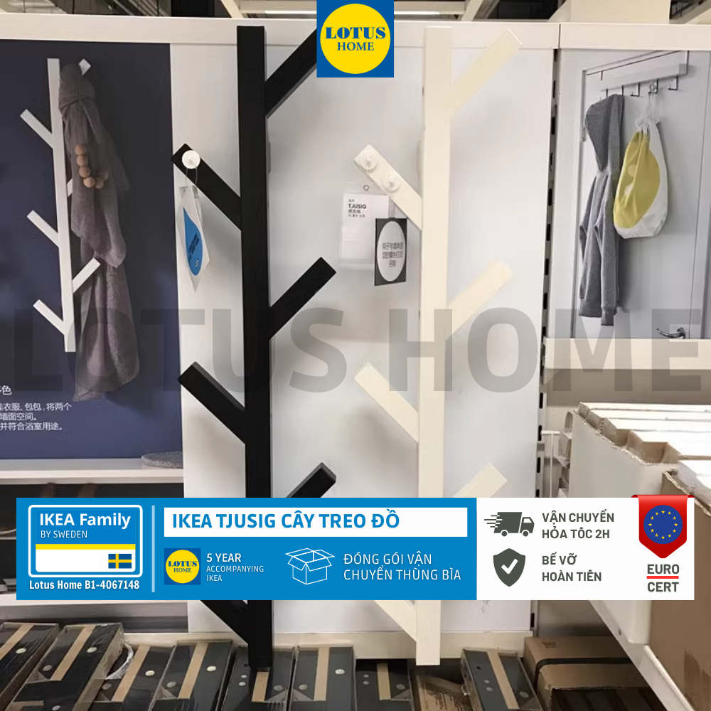 IKEA cây treo đồ gắn tường IKEA TJUSIG phong cách Bắc Âu hình dáng cổ điển cao 78cm