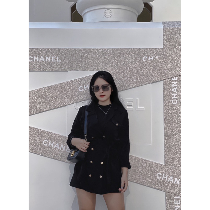 Áo sơ mi dáng dài cao cấp kèm đai _ Áo sơ mi man go phun nhung cao cấp