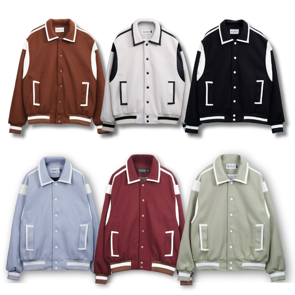 Áo khoác varsity unisex, áo khoác varsity dạ phối da Brock 2023 chất dạ nhập khẩu cao cấp có bảo hành