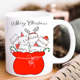 Ly sứ mèo giáng sinh đáng yêu, quà tặng noel, giáng sinh độc đáo, ý nghĩa