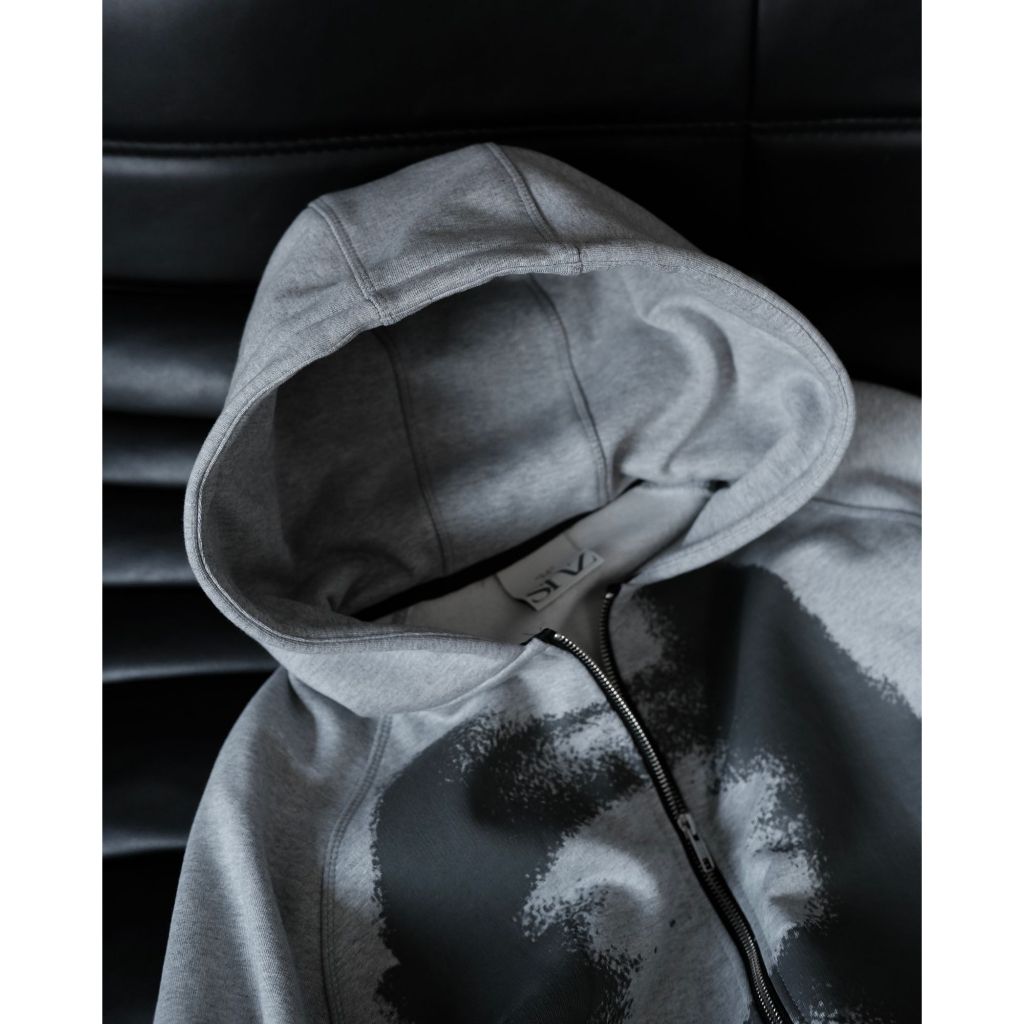 Áo Hoodie Zip Boxy SNAZZY Unisex Vải Nỉ Bông Chính Hãng - AWAKE FOG GRAY