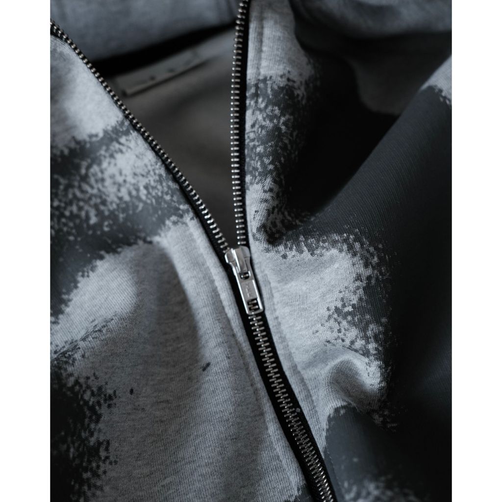 Áo Hoodie Zip Boxy SNAZZY Unisex Vải Nỉ Bông Chính Hãng - AWAKE FOG GRAY