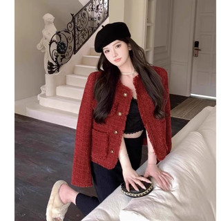 (Hàng dày Đẹp)Ảnh thật 4 hình cuối-HC140.Áo khoác dạ tweed ngắn thu đông phong cách Hàn Quốc