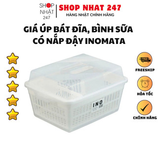 [Hỏa Tốc HN] Rổ úp bát đĩa có nắp Inomata NỘI ĐỊA NHẬT BẢN