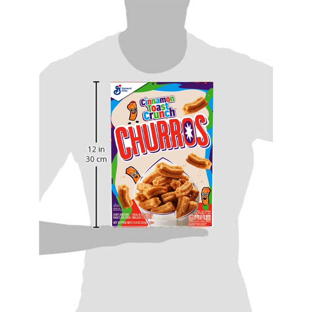 Ngũ Cốc Ăn Sáng Vị Quế Dạng Bánh Rán Que General Mills Cinnamon Toast Crunch Churros Cereal, Hộp 337g