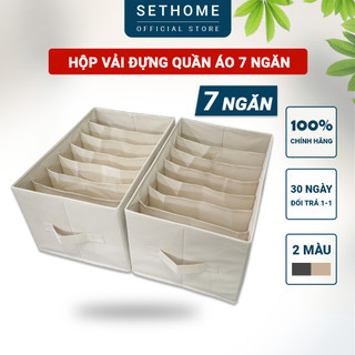 Hộp vải 7 ngăn SETHOME đựng áo len quần jean quần áo dày
