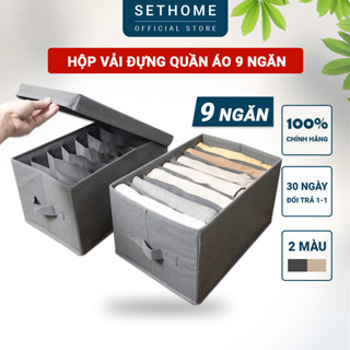  Hộp đựng quần áo 9 ngăn SETHOME xếp gọn tủ áo chia ngăn phân loại đồ 