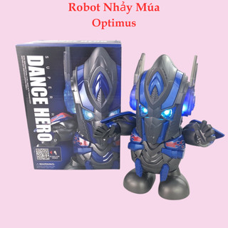Robot nhảy múa đồ chơi robot cho bé hình optimus có nhạc đèn sáng lấp lánh chất liệu cao cấp