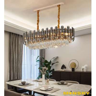 Đèn thả MONSKY pha lê hiện đại D850, D1000 trang trí phòng ăn, phòng khách cao cấp - kèm bóng LED chuyên dụng.