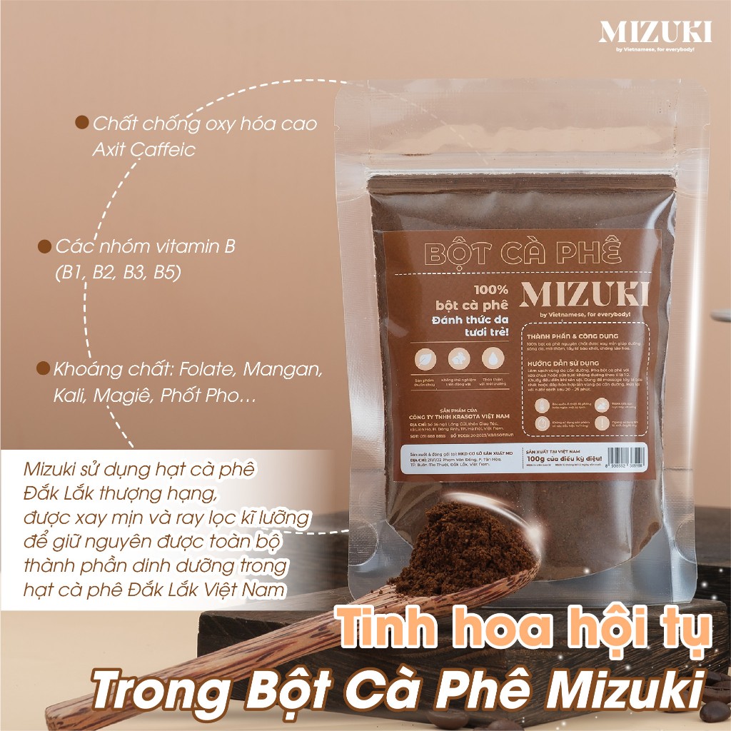 Bột Đắp Mặt Nạ Thiên Nhiên Dưỡng Da Nguyên Chất Mizuki