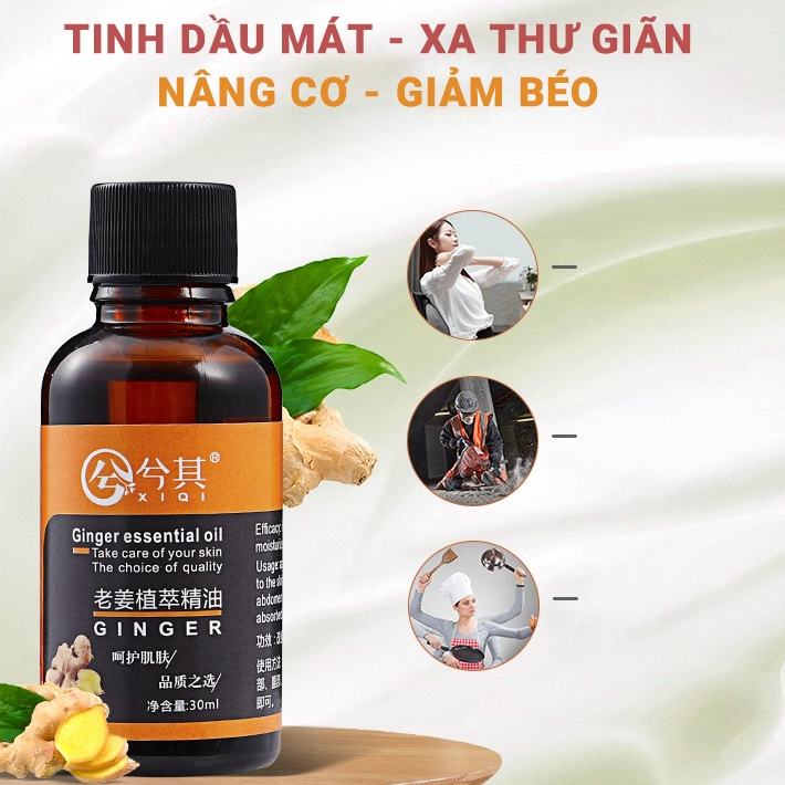Tinh dầu Gừng massage body, cơ mặt hỗ trợ nâng cơ, giảm mỡ lọ 30ml