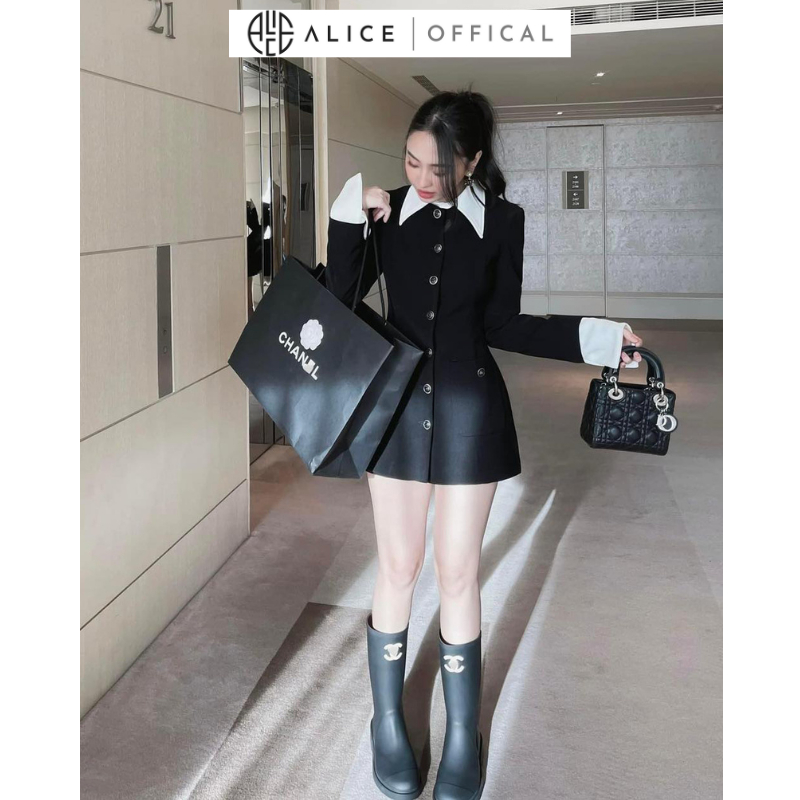 Set Vest Công Sở Dáng Suông Kèm Quần Sooc Ngắn ALICE Chất Liệu Cao Cấp, Tôn Dáng, Phong Cách Sang Trọng S439
