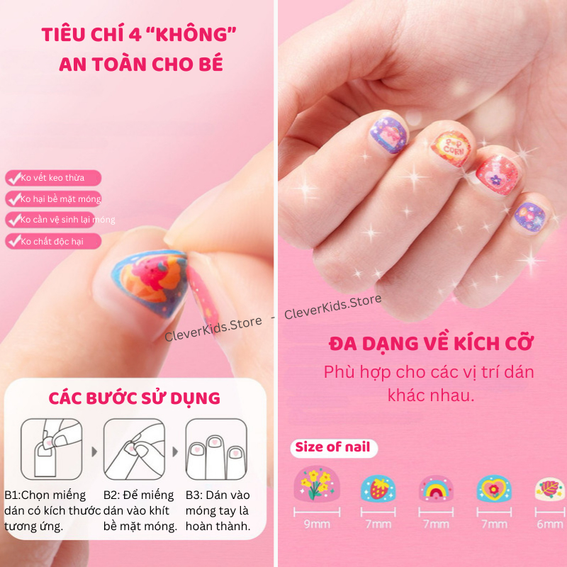 Bộ Đồ Chơi Nail Stickers Mideer Dán Móng Tay 180Ppcs Cho Bé Từ 3 Tuổi - CleverKids
