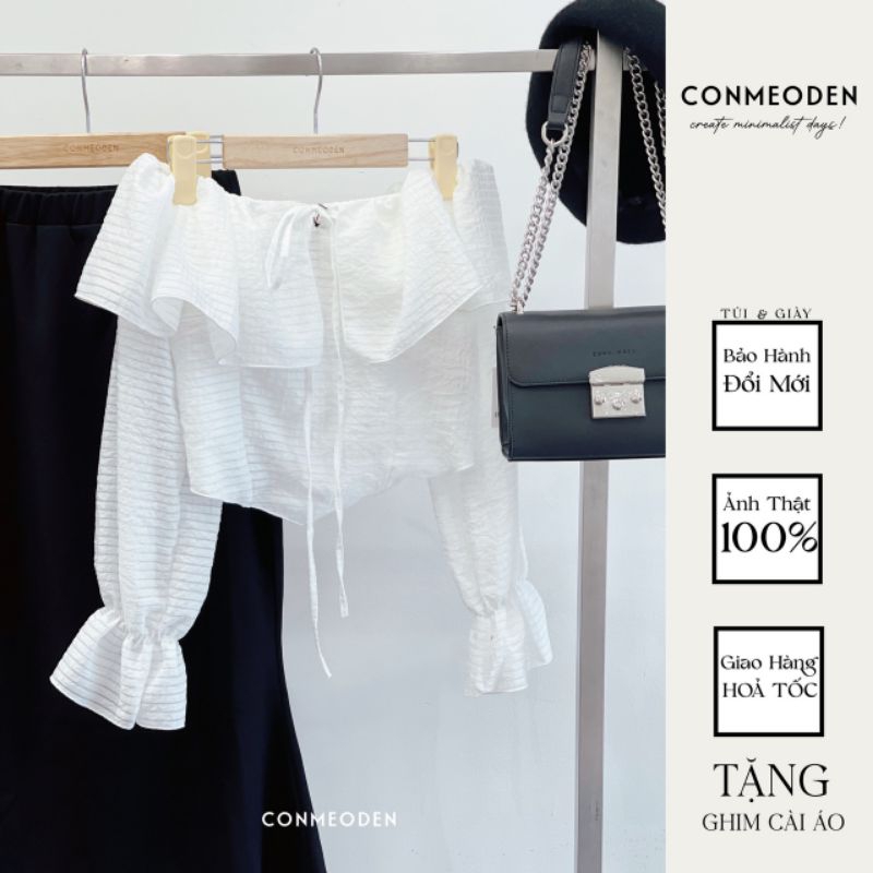 Áo Trễ Vai Tơ Vuông Có Mút CONMEODEN - OLA TOP