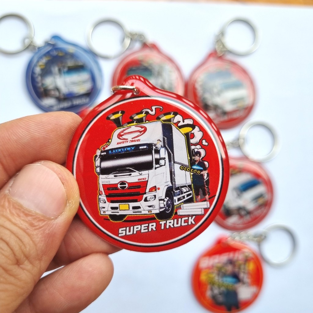 Móc Khóa Nhựa Dẻo Kèn Hơi Basuri, Hino 500, Hyundai HD1000 | Hà Nội Phố Xe Tải