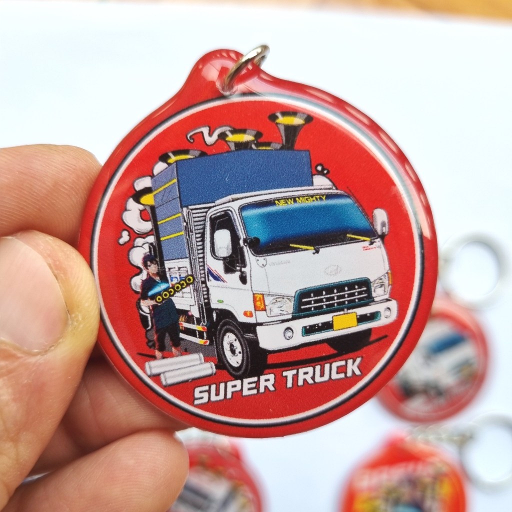 Móc Khóa Nhựa Dẻo Kèn Hơi Basuri, Hino 500, Hyundai HD1000 | Hà Nội Phố Xe Tải