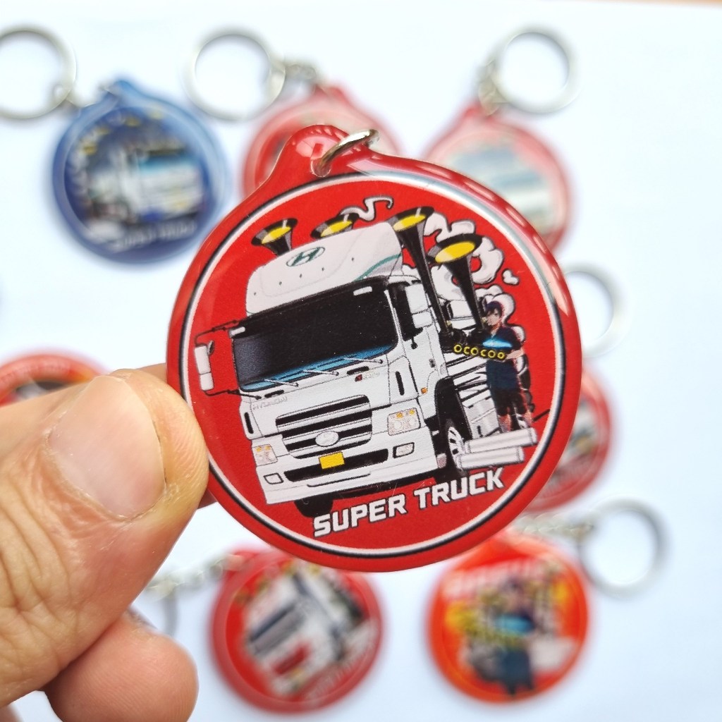 Móc Khóa Nhựa Dẻo Kèn Hơi Basuri, Hino 500, Hyundai HD1000 | Hà Nội Phố Xe Tải