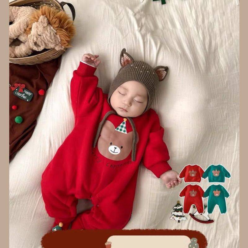 Body Nỉ Bông Cho Bé, Bộ Đồ Dài Tay Ấm Áp Phong Cách Hàn Quốc Cho Trẻ từ 3-11kg