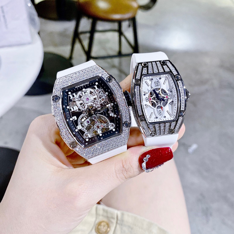 Đồng Hồ cặp Hanboro By Huboler nam nữ dây silicon chính hãng siz 38mm, 45mm