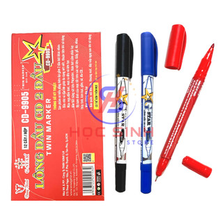 Hộp 12 cây bút lông dầu 2 đầu g-star cd9905 - vpp happy kids