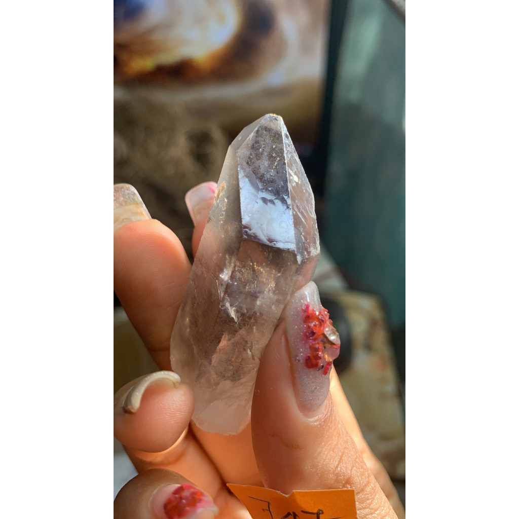 Viên stone Thạch Anh đen vân mây tự nhiên trụ tinh thể gậy năng lượng cực mạnh vũ trụ 747