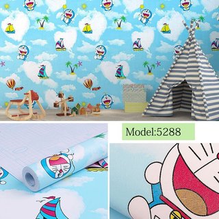 Cuộn 10M Giấy Dán Tường Doremon Xanh Mây 5288