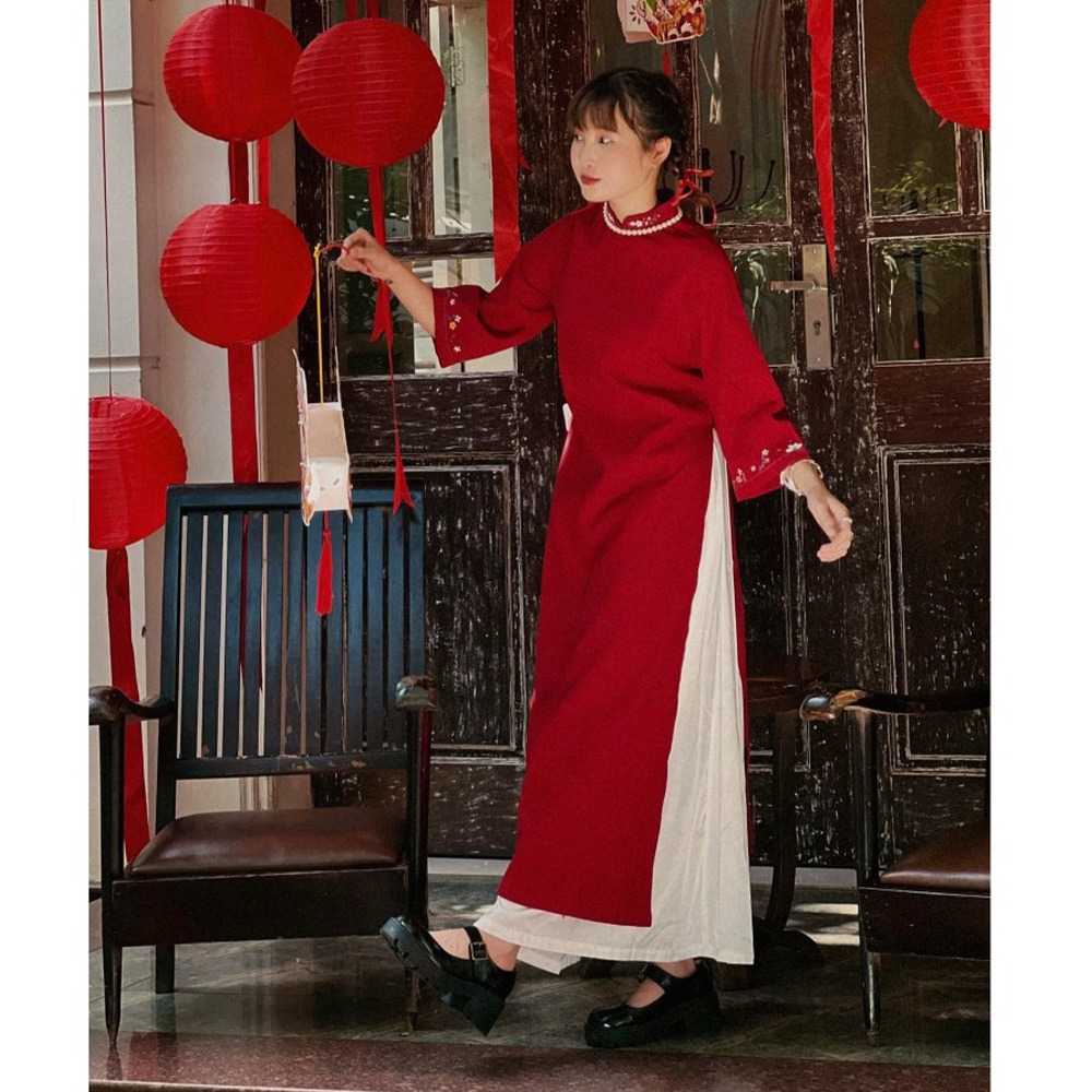 Áo Dài Nữ Cách Tân Đi Kèm Chân Váy XZ39