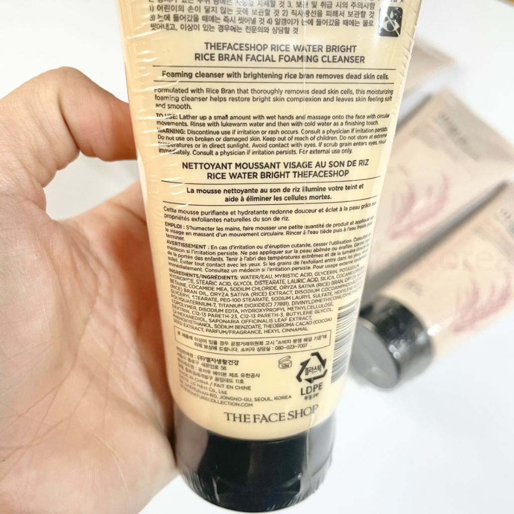 Sữa rửa mặt Gạo The Face Shop Rice Water Bright Foaming Cleanser