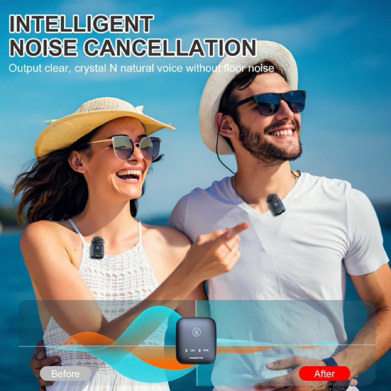 Mic Thu Âm Cài Áo Kinyo M18 One for Two Wireless Lavalier Microphone dành cho máy ảnh, điện thoại thông minh