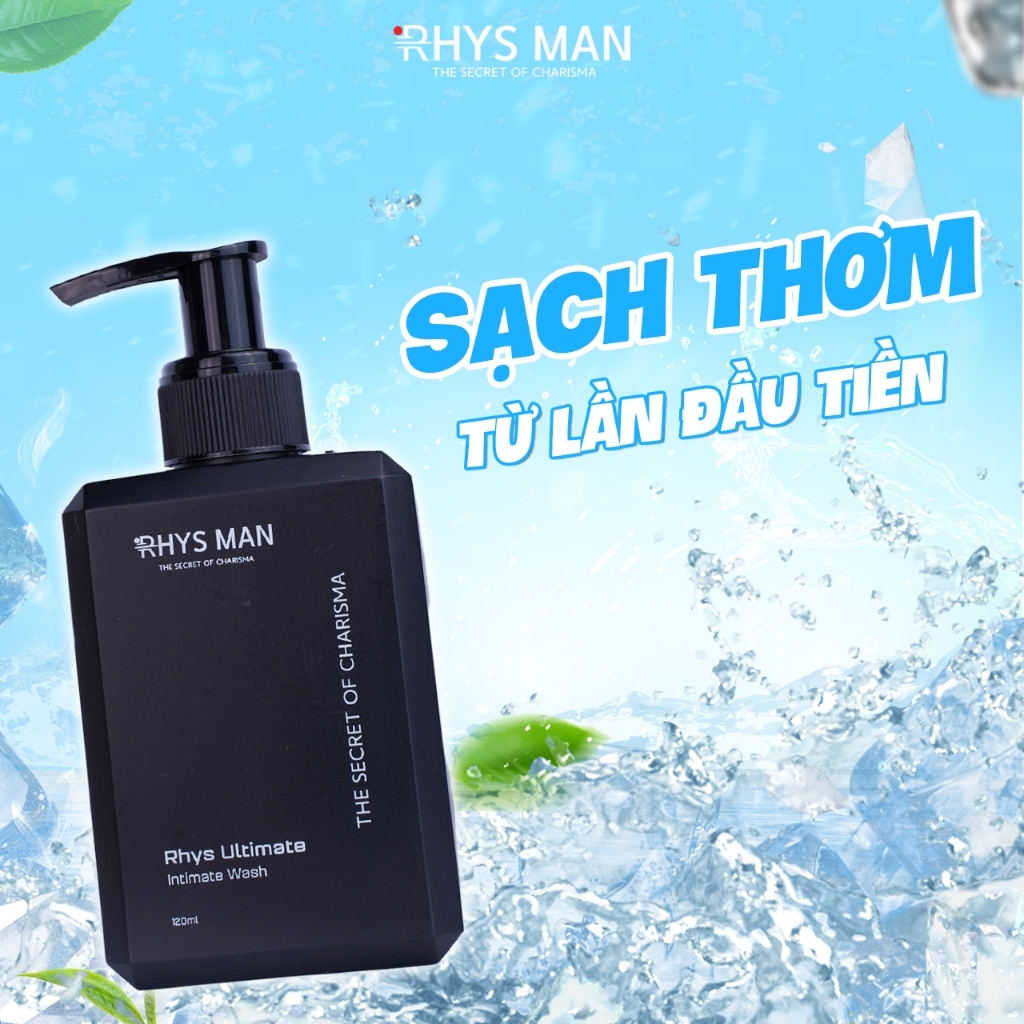 Dung dịch vệ sinh nam RHYS MAN 120ml, chiết xuất trà xanh bạc hà the mát thơm tho
