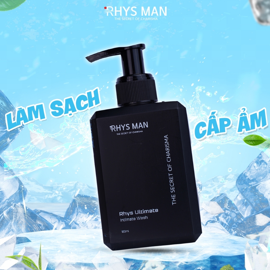 Dung dịch vệ sinh nam RHYS MAN 120ml, chiết xuất trà xanh bạc hà the mát thơm tho