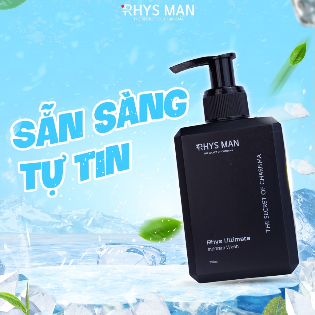 Dung dịch vệ sinh nam RHYS MAN 120ml, chiết xuất trà xanh bạc hà the mát thơm tho