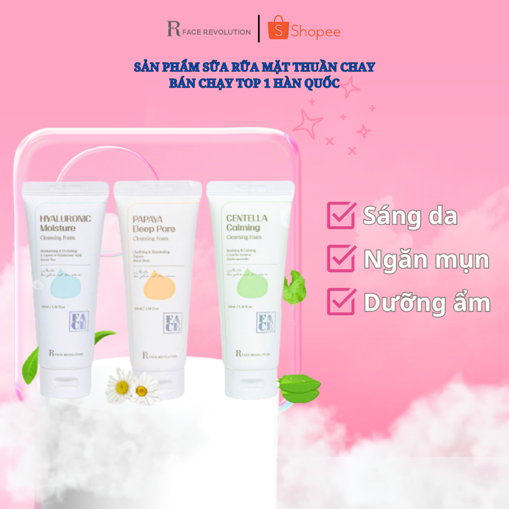 Sữa rửa mặt Hàn Quốc cao cấp FR Face Revolution, sữa rửa mặt thuần chay hỗ trợ sạch sâu sáng da và ngăn ngừa mụn 100ML