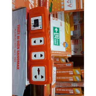  Ổ cắm điện không dây 3 cổng lõi sứ  chịu tải cao 8000w có kèm CB 30A Sanomax 